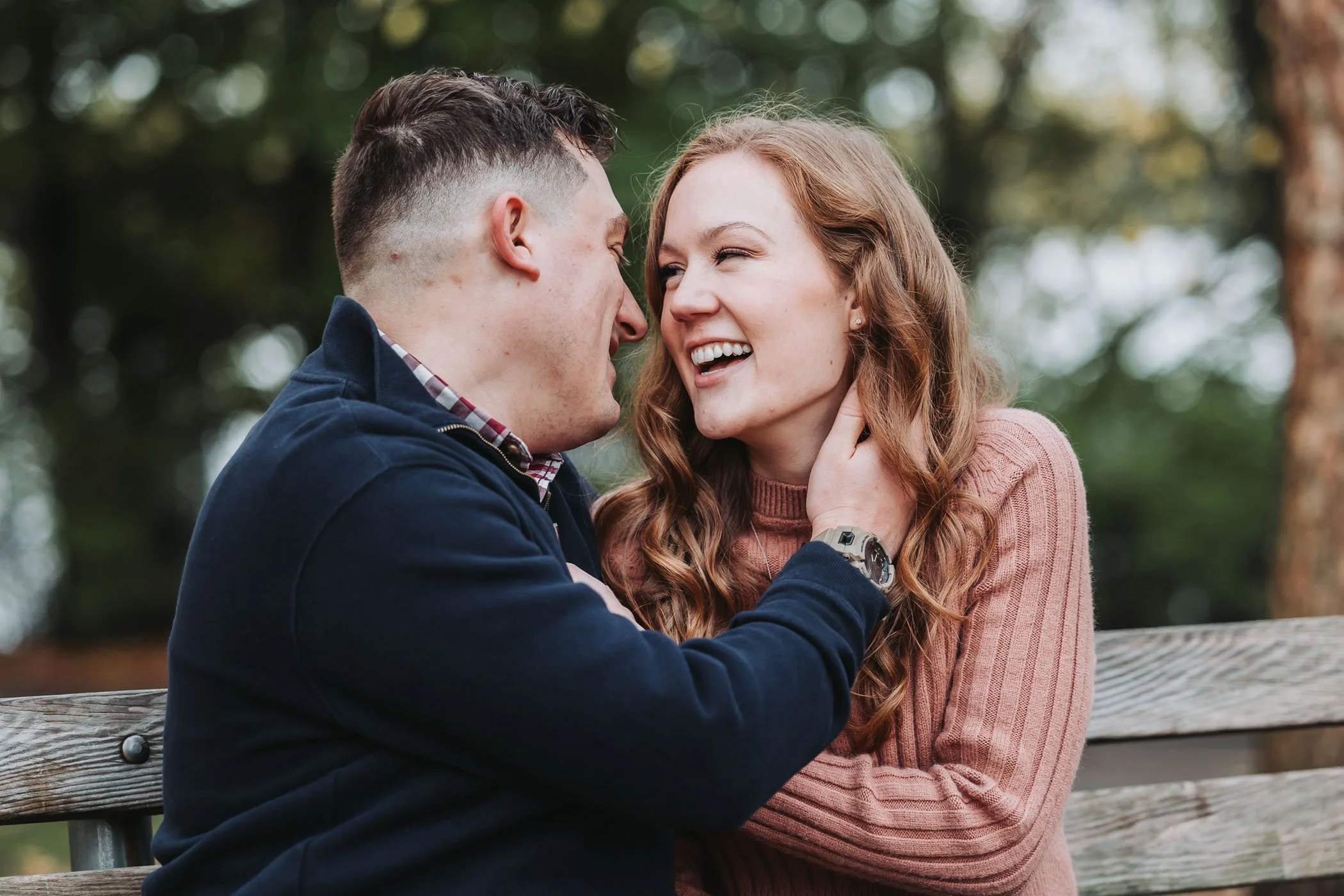 Couple engagement photoshoot at Greenlake Park in Seattle, WA