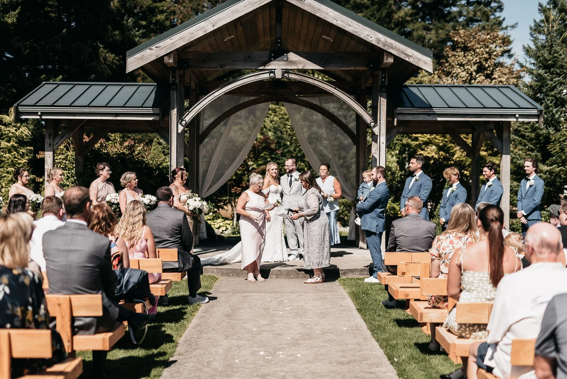 Wedding Ceremony at Rein Fire Ranch in Ravensdale, WA